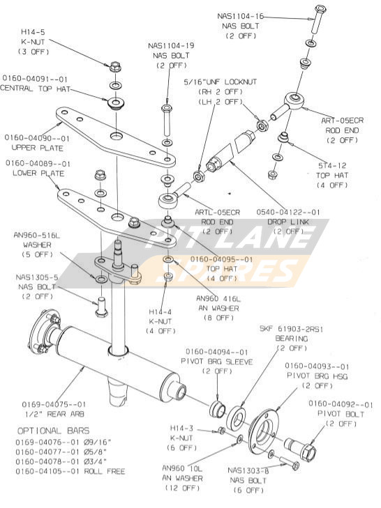 REAR A.R.B. & DROP LINK PARTS Diagram